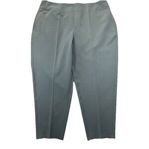 Athleta Endless High Rise Pant Womens Sz 18 Moss Green Stretch Zip Pocket Travel